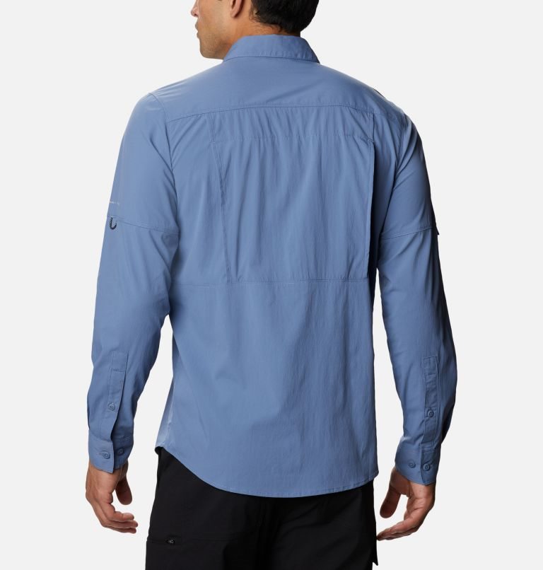 Men's Columbia Newton Ridge Long Sleeve Shirts Blue | CA-Z4860