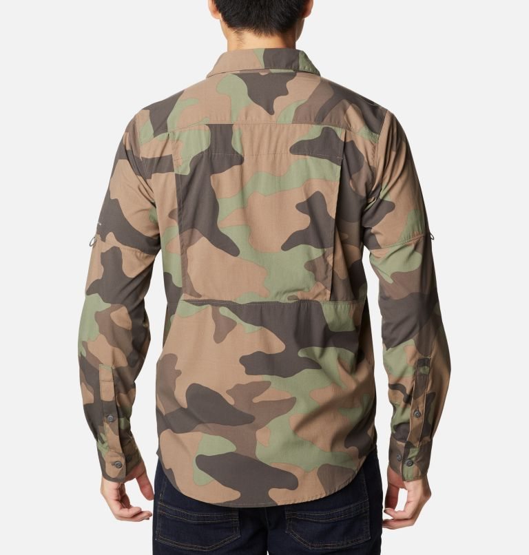 Men's Columbia Newton Ridge Printed Long Sleeve Shirts Camo | CA-DLA01