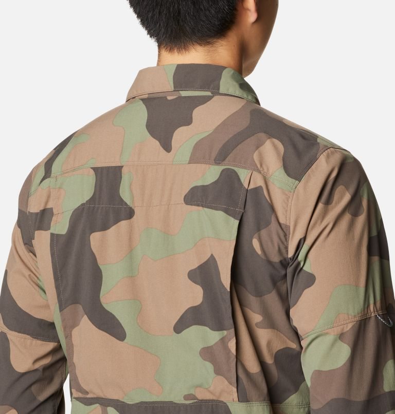 Men's Columbia Newton Ridge Printed Long Sleeve Shirts Camo | CA-DLA01