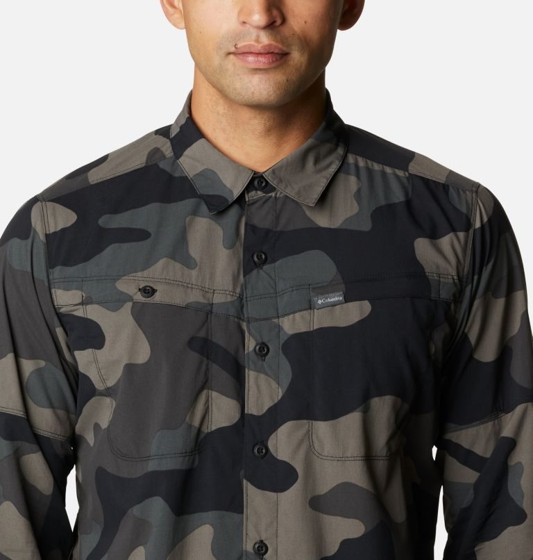 Men's Columbia Newton Ridge Printed Long Sleeve Shirts Camo | CA-P1C65