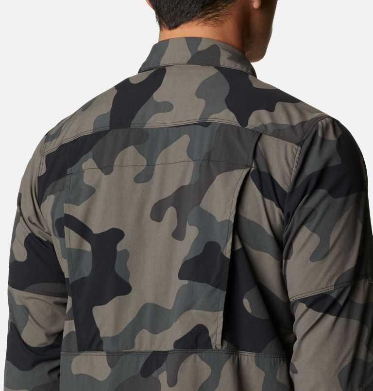 Men's Columbia Newton Ridge Printed Long Sleeve Shirts Camo | CA-P1C65