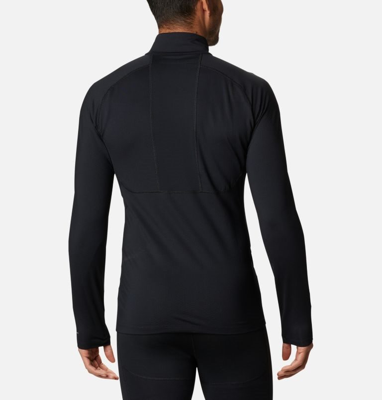 Men's Columbia Omni-Heat 3D Knit Half Zip Baselayer Sweatshirts Black | CA-Z0L31