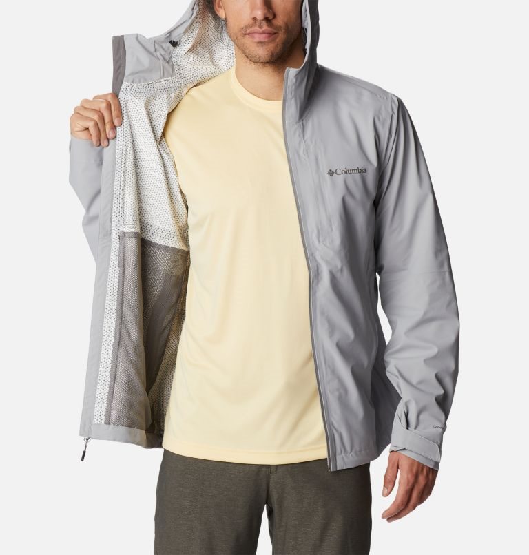 Men's Columbia Omni-Tech Ampli-Dry Shell Jackets Light Grey | CA-J564L