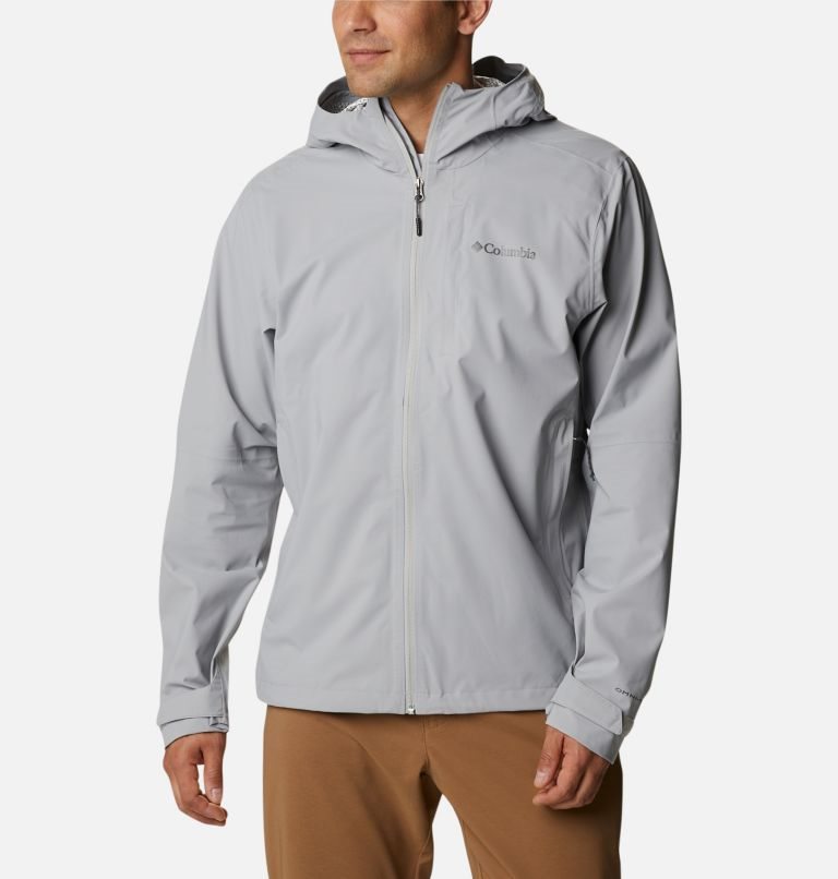 Men\'s Columbia Omni-Tech Ampli-Dry Shell Jackets Light Grey | CA-J564L