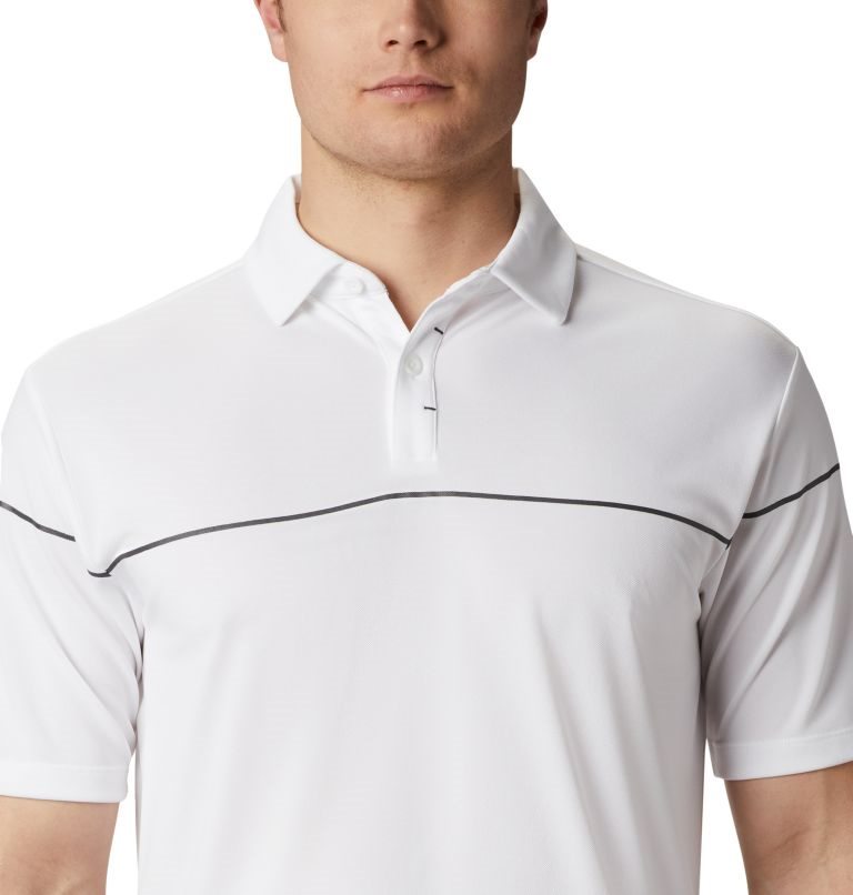 Men's Columbia Omni-Wick Breaker Golf Polo Shirts White | CA-F86C1