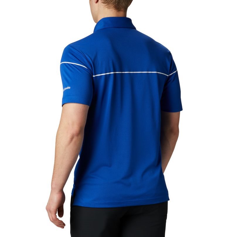 Men's Columbia Omni-Wick Breaker Golf Polo Shirts Blue | CA-UA314