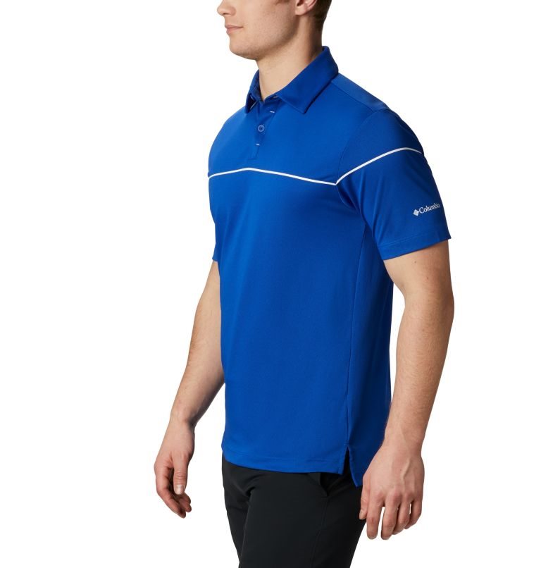 Men's Columbia Omni-Wick Breaker Golf Polo Shirts Blue | CA-UA314