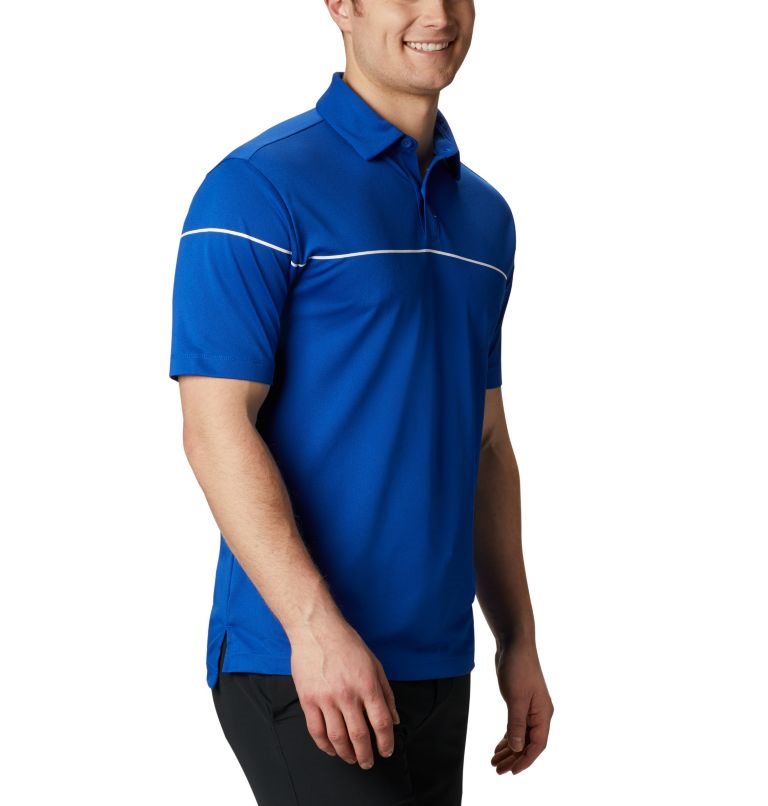 Men's Columbia Omni-Wick Breaker Golf Polo Shirts Blue | CA-UA314