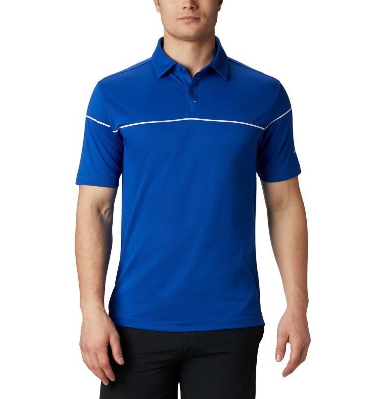 Men\'s Columbia Omni-Wick Breaker Golf Polo Shirts Blue | CA-UA314