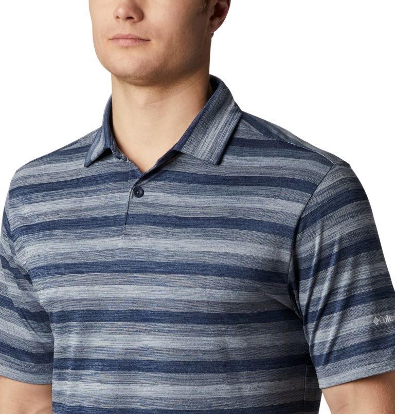 Men's Columbia Omni-Wick Chatter Polo Shirts Stripe | CA-OL053