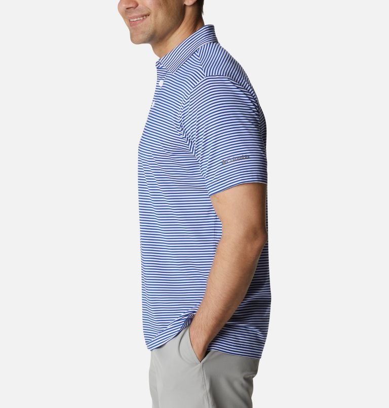 Men's Columbia Omni-Wick Club Invite Polo Shirts Stripe | CA-YA031