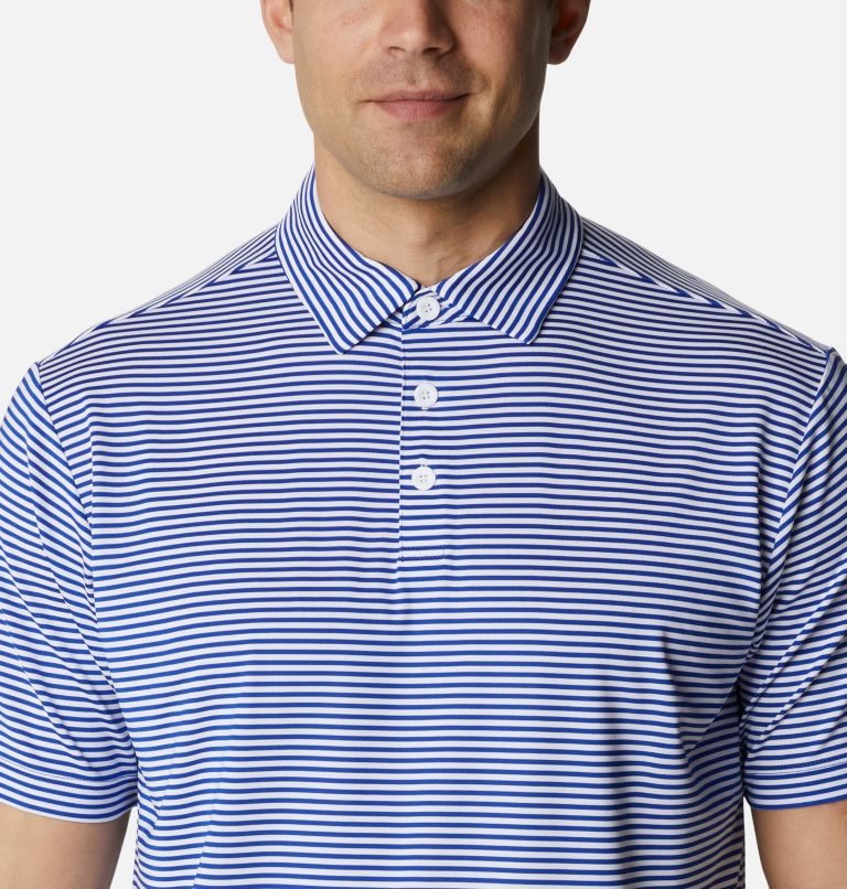 Men's Columbia Omni-Wick Club Invite Polo Shirts Stripe | CA-YA031