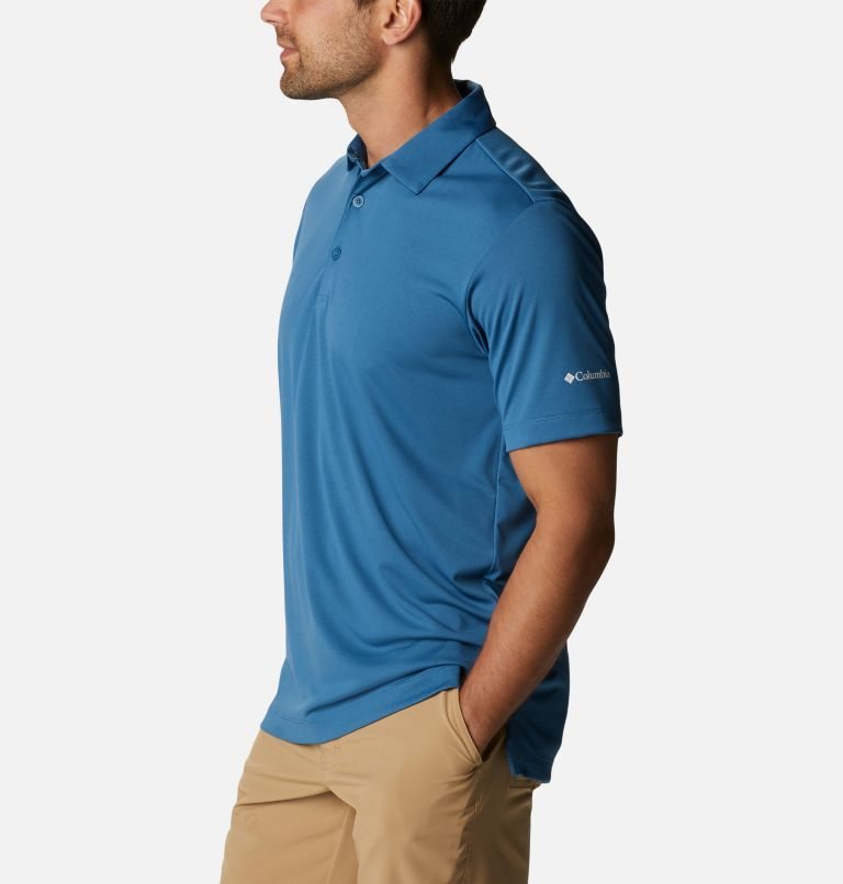 Men's Columbia Omni-Wick Drive Polo Shirts Blue | CA-K1ALC