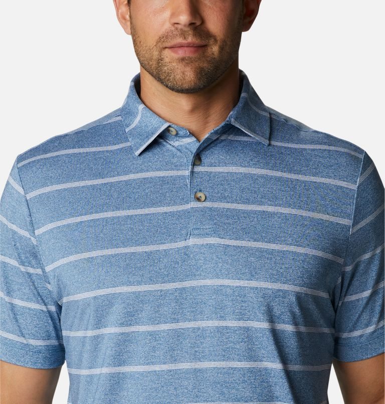 Men's Columbia Omni-Wick Pitch Mark Polo Shirts Stripe | CA-S81CA