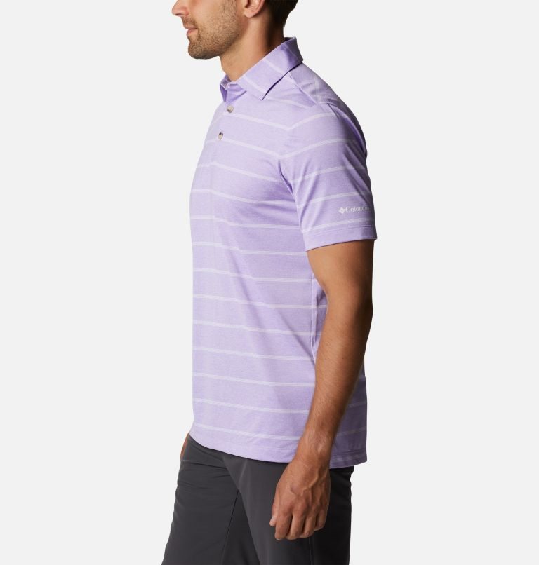 Men's Columbia Omni-Wick Pitch Mark Polo Shirts Stripe | CA-T6AC1