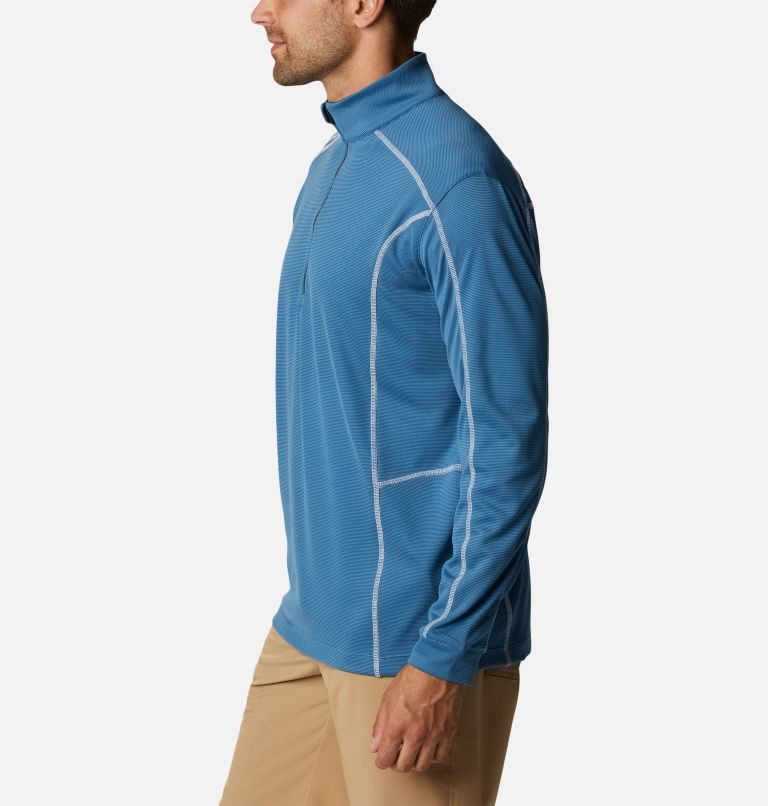 Men's Columbia Omni-Wick Shotgun Quarter-Zip Sweatshirts Blue | CA-R038C