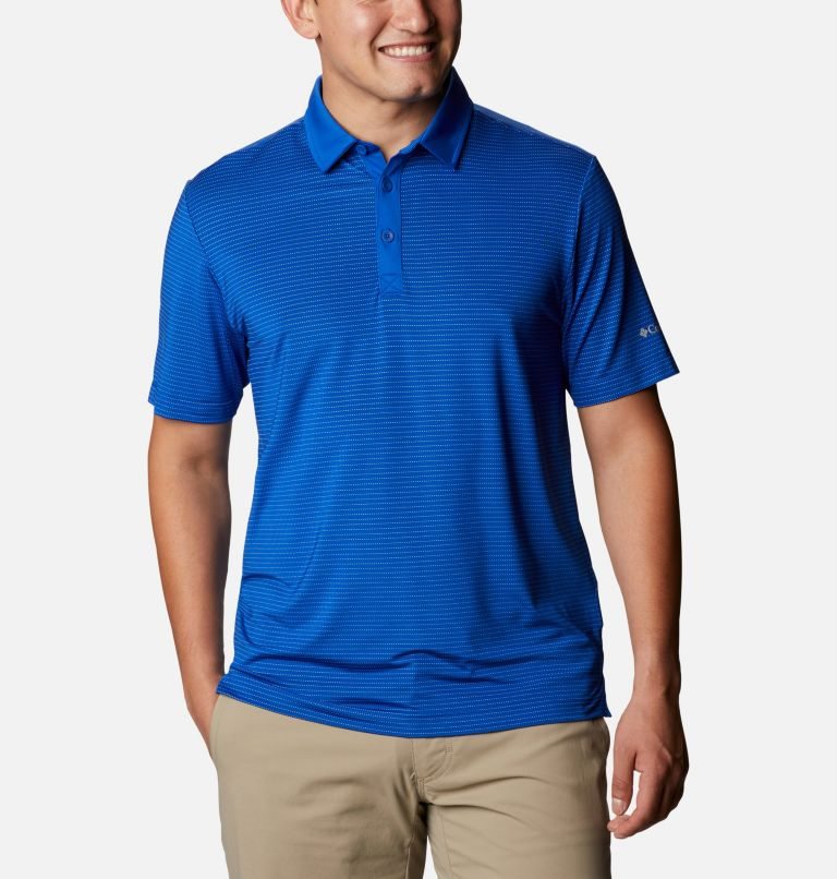 Men\'s Columbia Omni-Wick Sunday Polo Shirts Blue | CA-B6L51