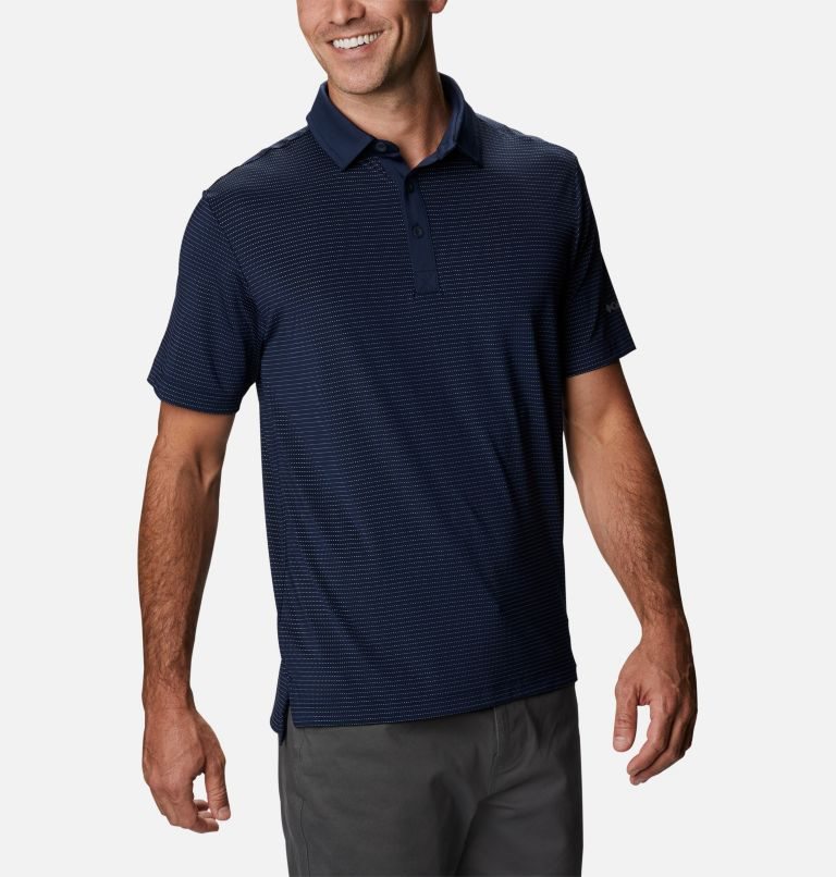 Men's Columbia Omni-Wick Sunday Polo Shirts Navy | CA-D0316