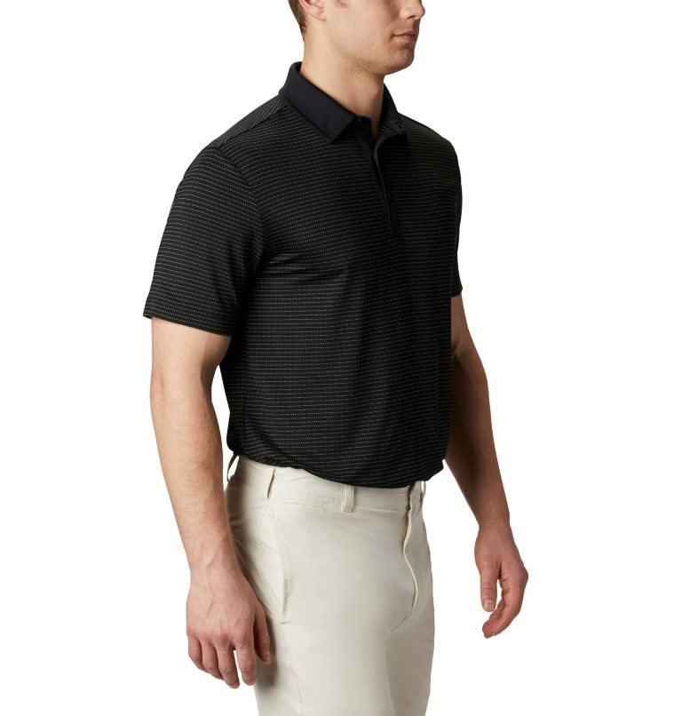 Men's Columbia Omni-Wick Sunday Polo Shirts Black | CA-O6ACL