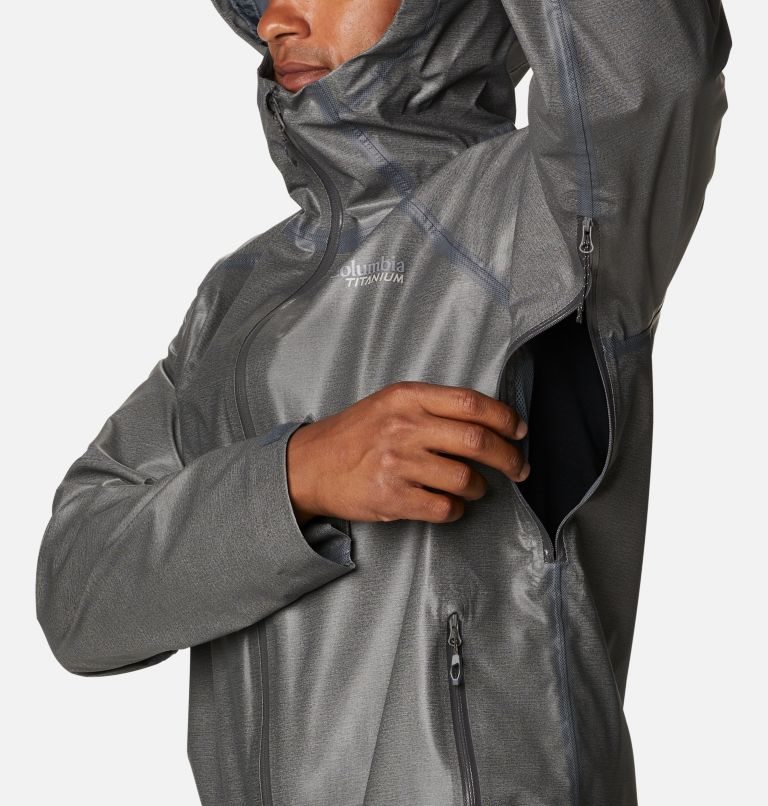 Men's Columbia OutDry Ex Reign Rain Jackets Dark Grey | CA-I603L