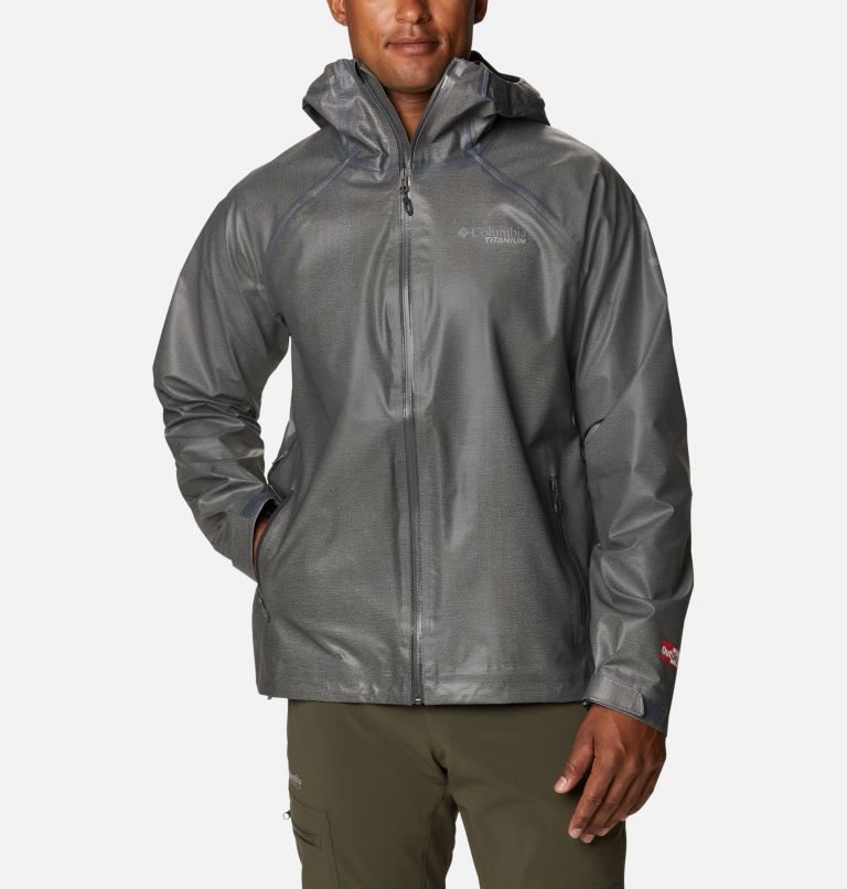 Men\'s Columbia OutDry Ex Reign Rain Jackets Dark Grey | CA-I603L