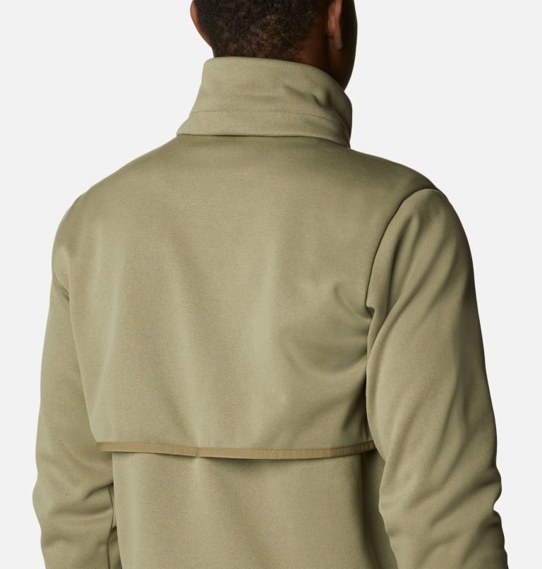 Men's Columbia Out-Shield Dry Full Zip Hooded Fleece Jackets Olive | CA-HA015