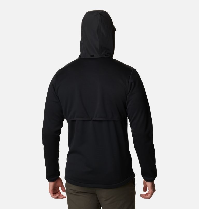 Men's Columbia Out-Shield Dry Full Zip Hooded Fleece Jackets Black | CA-P068A