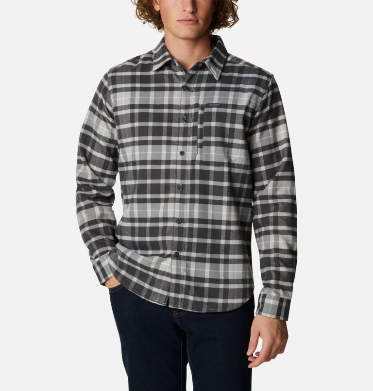 Men\'s Columbia Outdoor Elements II Flannel Shirts Grey | CA-B640A