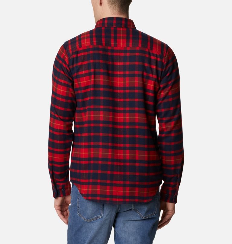 Men's Columbia Outdoor Elements II Flannel Shirts Red | CA-E6A85