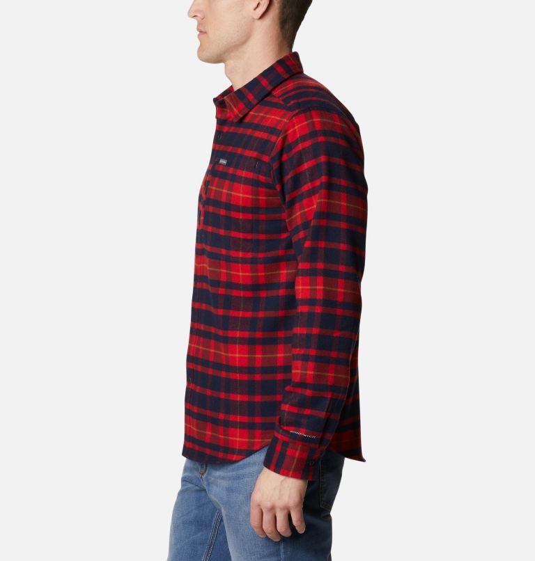 Men's Columbia Outdoor Elements II Flannel Shirts Red | CA-E6A85