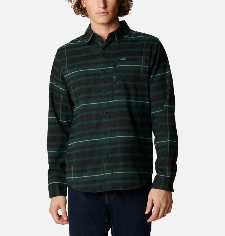 Men's Columbia Outdoor Elements II Flannel Shirts Green | CA-XC46L