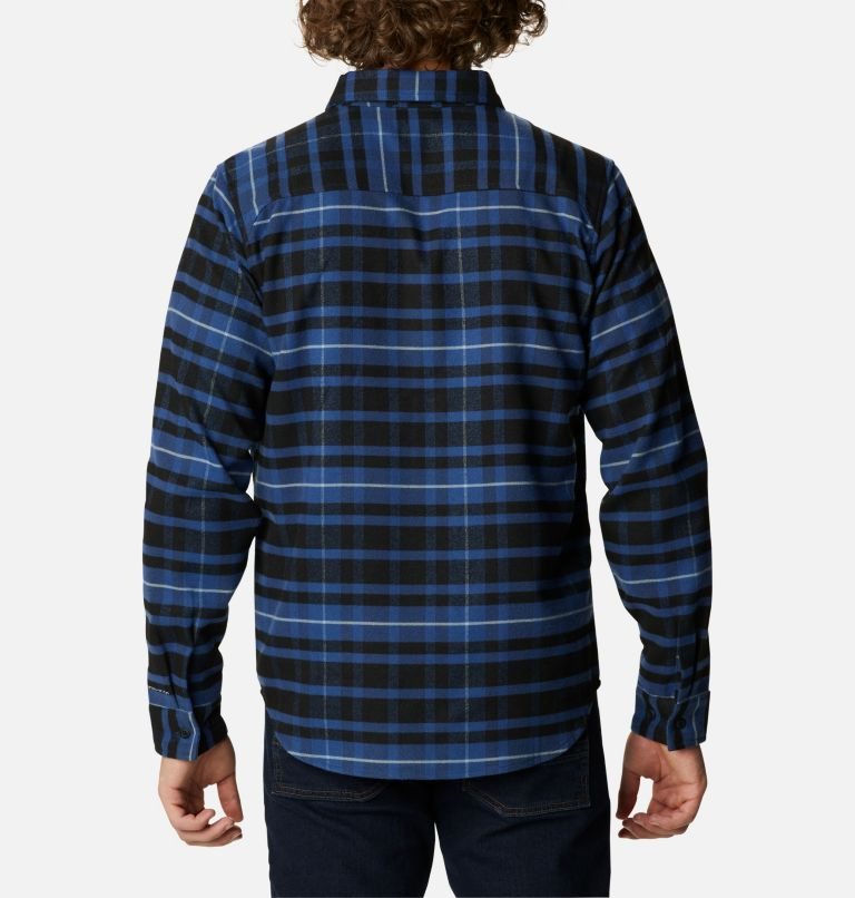 Men's Columbia Outdoor Elements II Flannel Shirts Navy | CA-Y410L