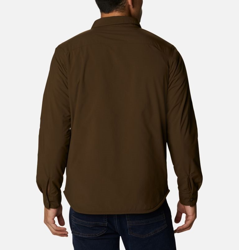 Men's Columbia Outdoor Elements Shirts Dark Brown | CA-BC5L4