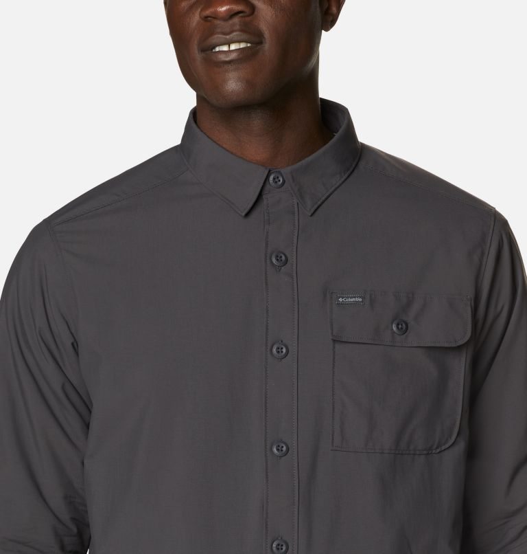 Men's Columbia Outdoor Elements Shirts Dark Grey | CA-I1L5C