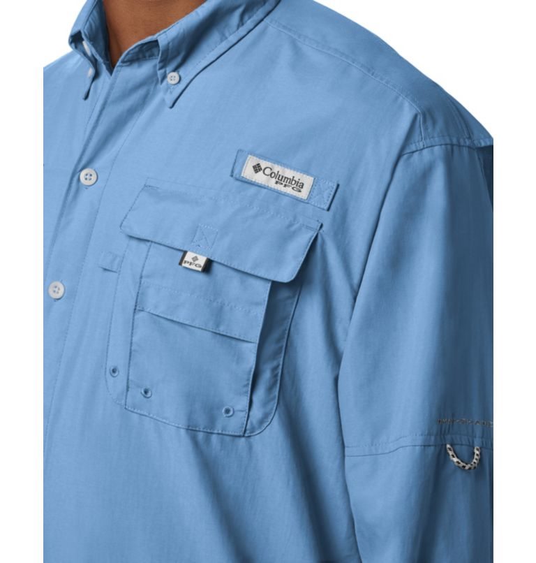 Men's Columbia PFG Bahama II Long Sleeve Shirts Light Blue | CA-A56C3