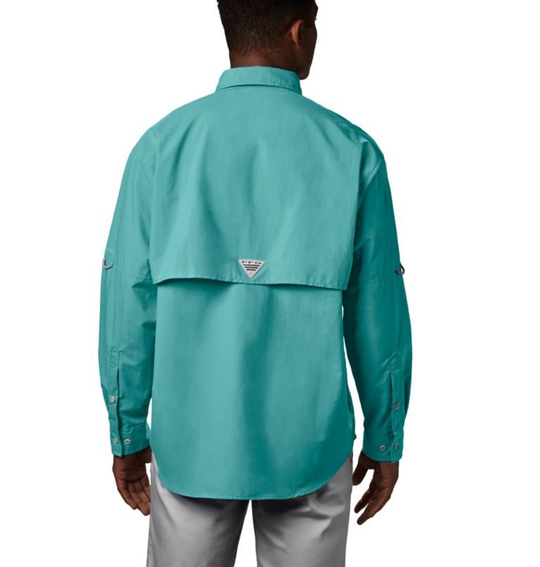 Men's Columbia PFG Bahama II Long Sleeve Shirts Turquoise | CA-G0LAC