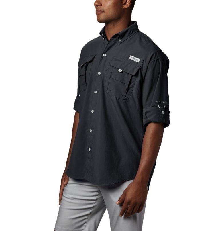 Men's Columbia PFG Bahama II Long Sleeve Shirts Black | CA-IC415