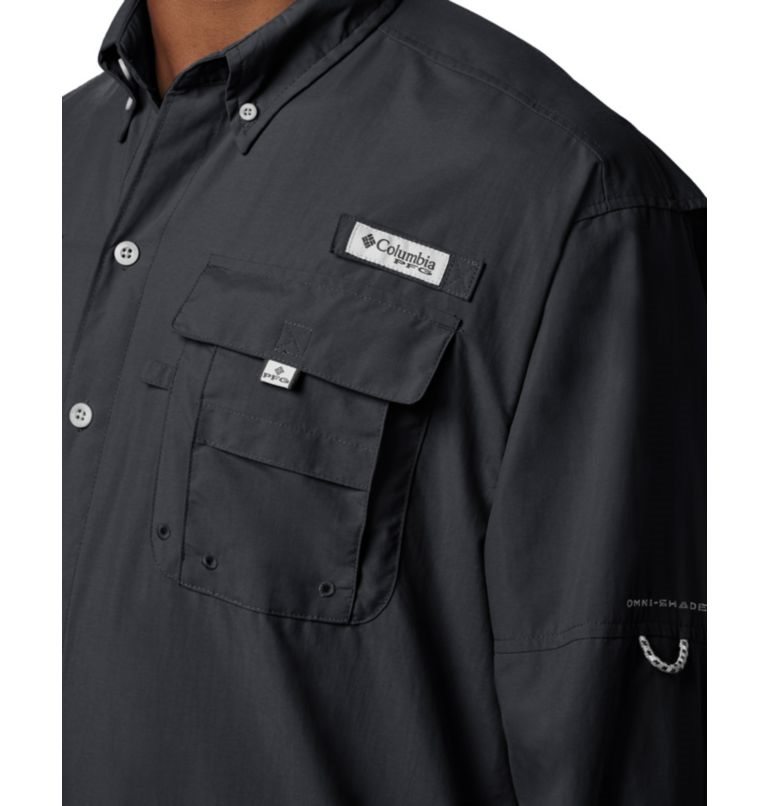 Men's Columbia PFG Bahama II Long Sleeve Shirts Black | CA-IC415