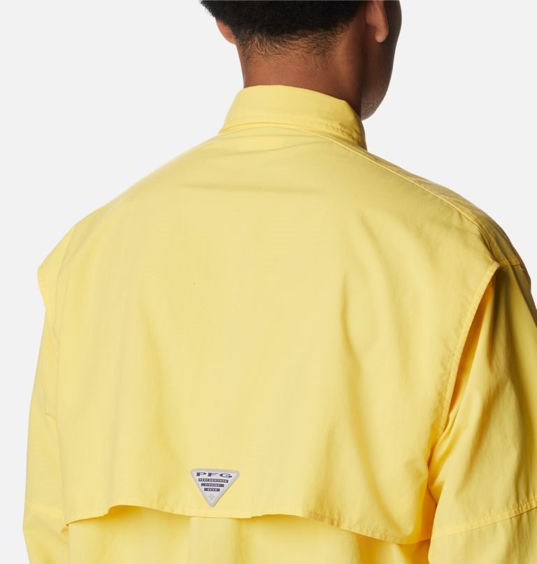 Men's Columbia PFG Bahama II Long Sleeve Shirts Yellow | CA-OLC03