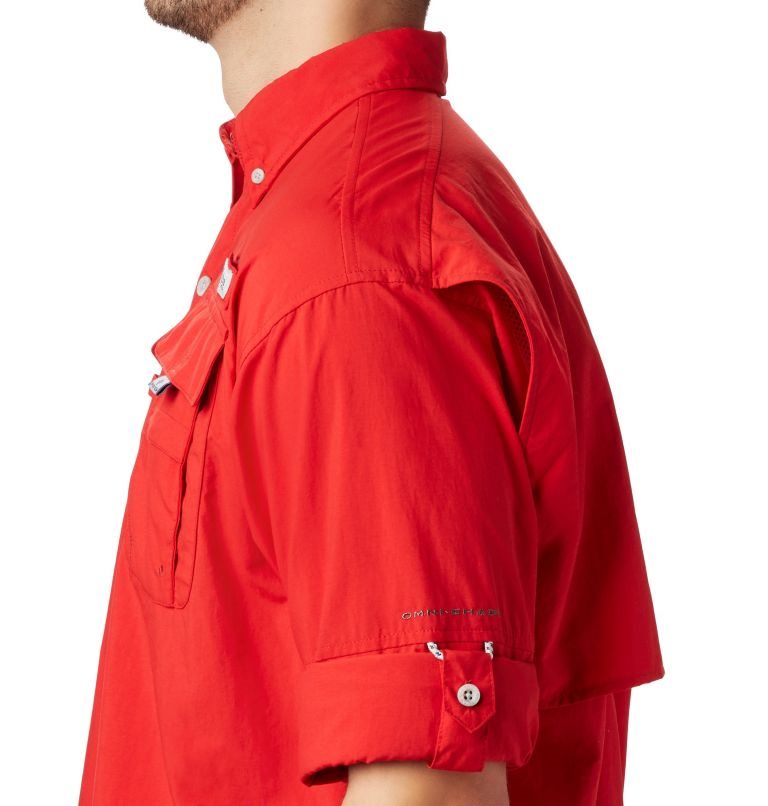 Men's Columbia PFG Bahama II Long Sleeve Shirts Red | CA-Q0385