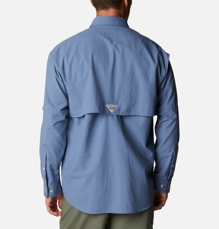 Men's Columbia PFG Bahama II Long Sleeve Shirts Blue | CA-V8460