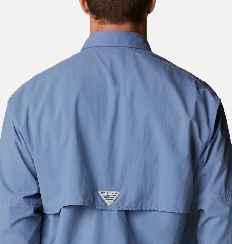 Men's Columbia PFG Bahama II Long Sleeve Shirts Blue | CA-V8460