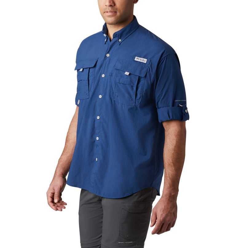 Men's Columbia PFG Bahama II Long Sleeve Shirts Blue | CA-X106L