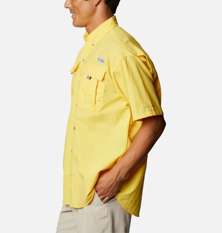 Men's Columbia PFG Bahama II Short Sleeve Shirts Yellow | CA-B8C54