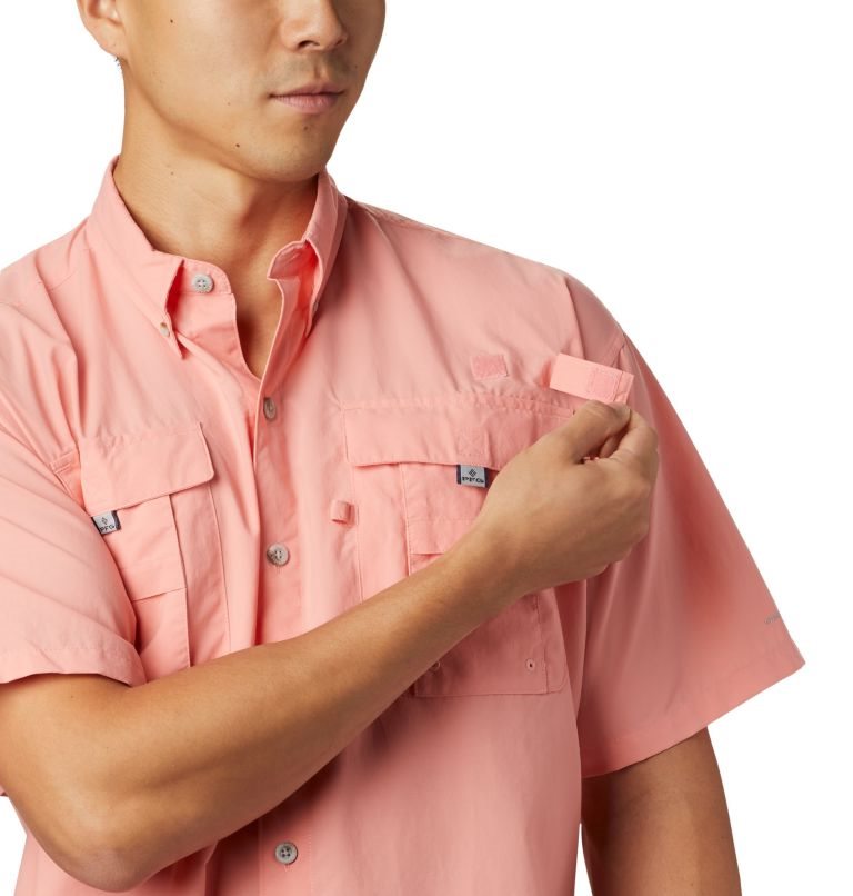 Men's Columbia PFG Bahama II Short Sleeve Shirts Pink | CA-E1L46