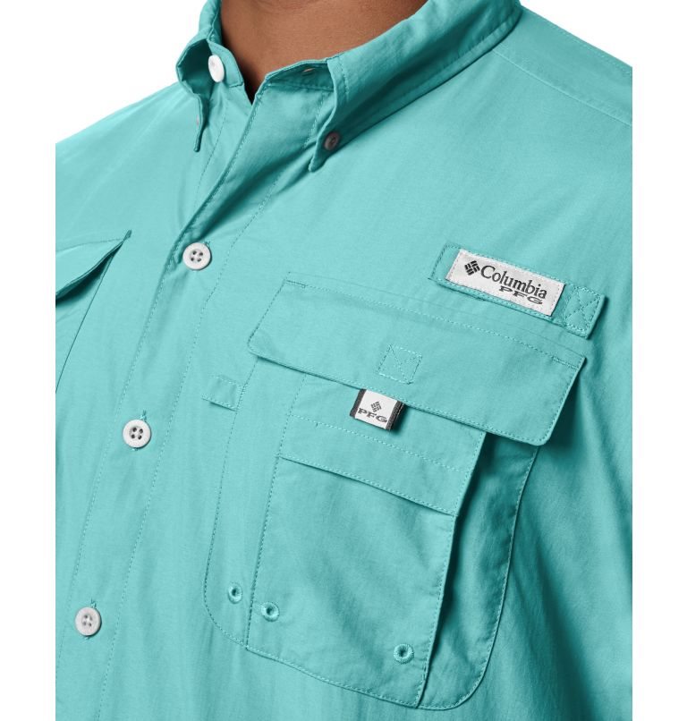 Men's Columbia PFG Bahama II Short Sleeve Shirts Turquoise | CA-J1804