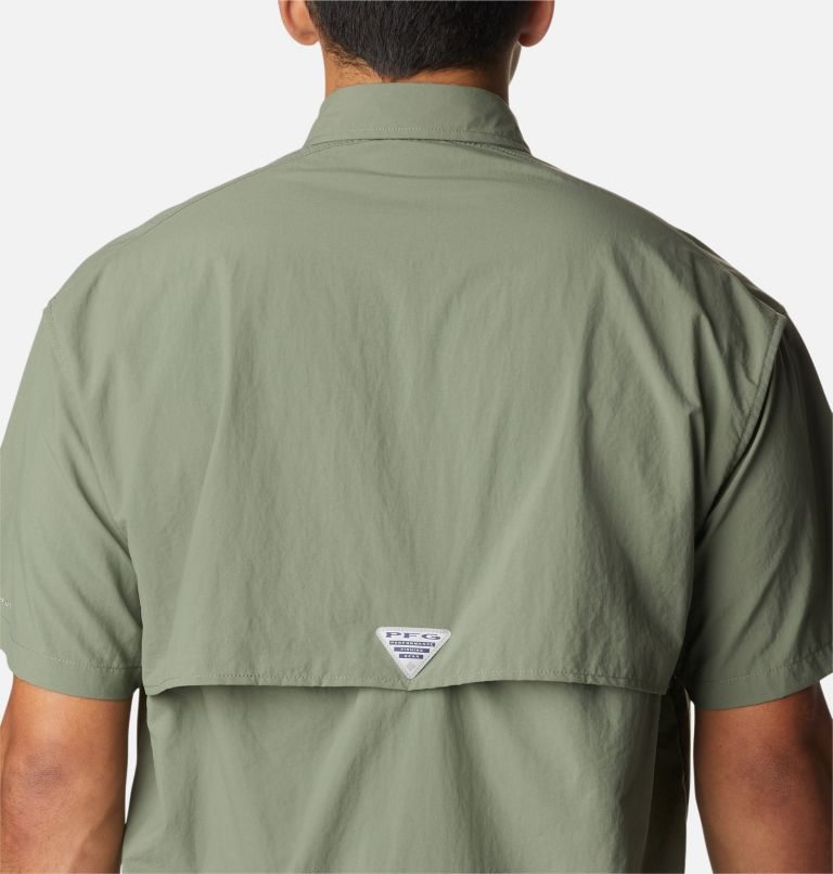 Men's Columbia PFG Bahama II Short Sleeve Shirts Olive | CA-M1C0A