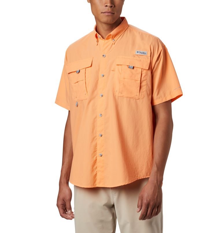 Men\'s Columbia PFG Bahama II Short Sleeve Shirts Orange | CA-OAC41