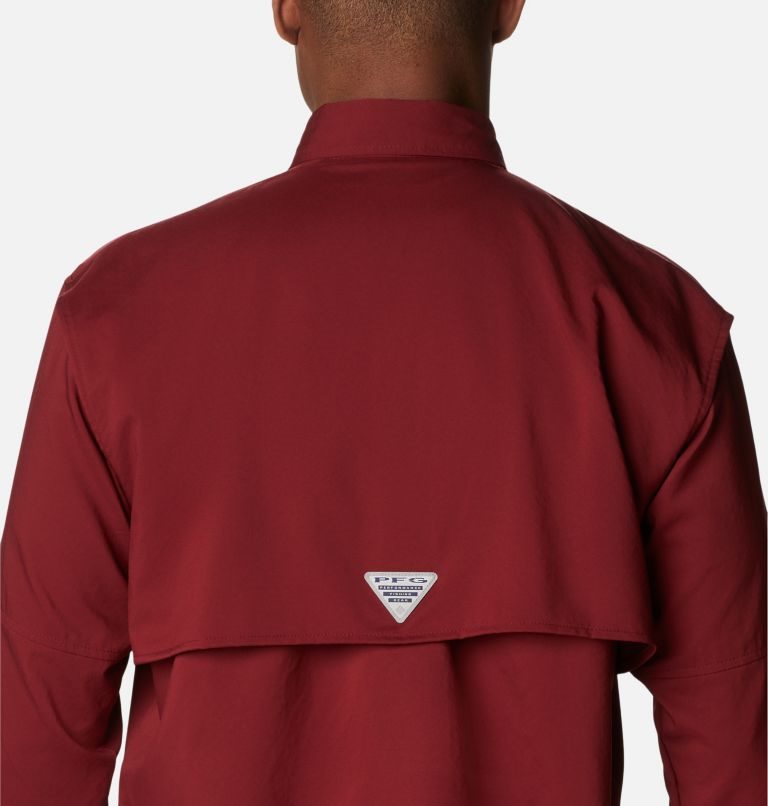 Men's Columbia PFG Blood and Guts Zero Woven Long Sleeve Shirts Red | CA-YC1L5