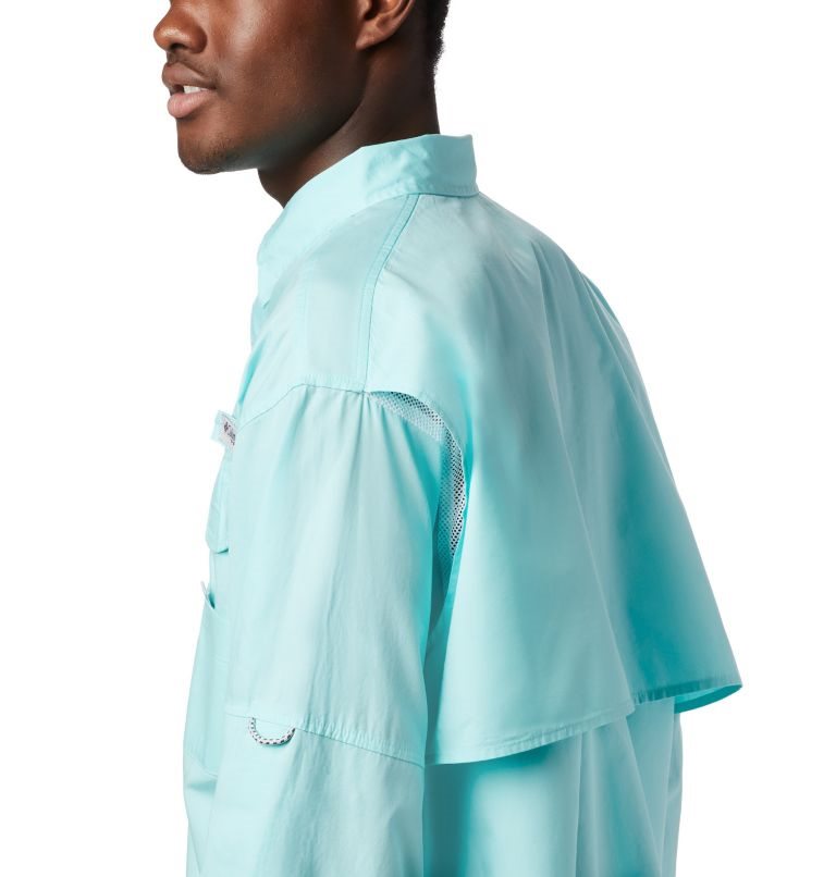 Men's Columbia PFG Bonehead Long Sleeve Shirts Turquoise | CA-L4183